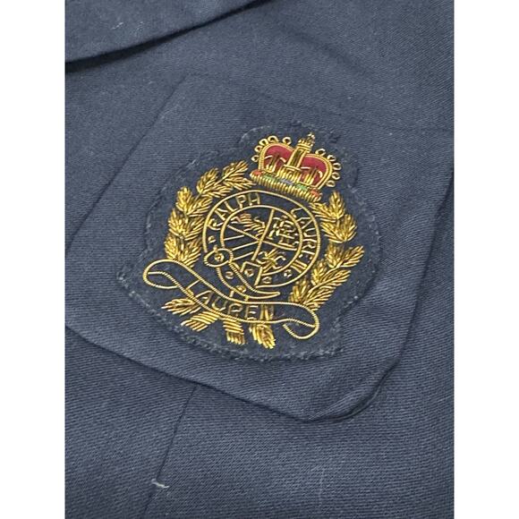 Ralph Lauren Blazer Wool Navy Blue RL Crown Crest Gold Buttons Women's 12 Preppy - Picture 6 of 11